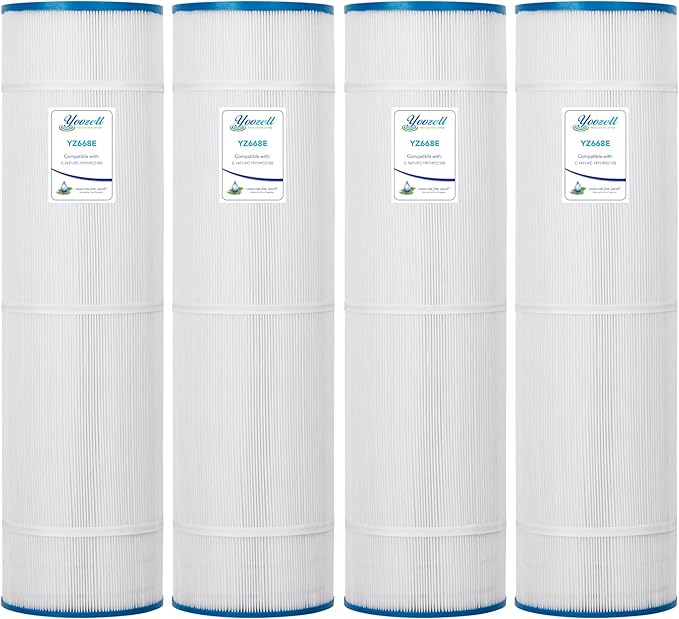 PCC105-PAK4 Swimming Pool Replacement Filter Cartridge Replaces for Unicel C-7471 105Sq.ft 817-0106 R173576 817-0106 Filbur FC-1977 FC-6470 CCP420 Darlly 71053 4Pack