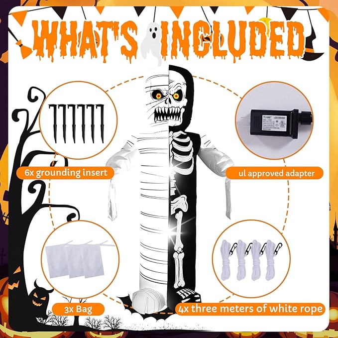 8FT Zombie, Halloween Outdoor Inflatable Decoration, with Built-in LED Lights, Suitable for Outdoor lawns, Gardens, terraces and Halloween Parties