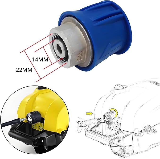 5800PSI/400Bar Ultra Flexible Pressure Washer Hose for Bosch Home Cleaning, 5M-30M High Pressure Extension Tube with Quick-Connect Adapter,(Red/Blue/Yellow/Green/Grey/Orange/Light Blue)(Blue,64FT)