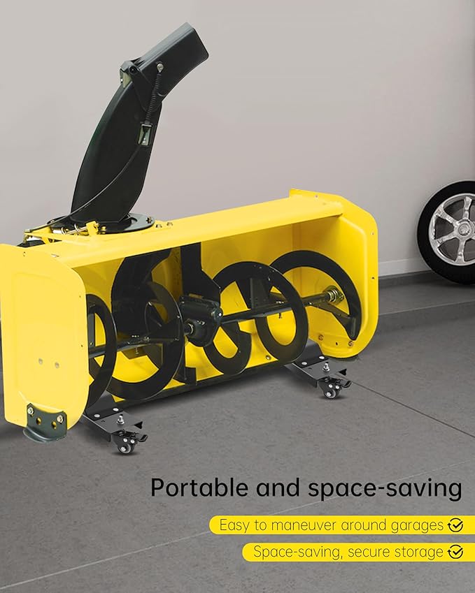 Snowblower Storage Dollies Fit for 44", 47", and 54" Snow Blower, Portable Snow Blower Rack with 360° Rotating Caster Wheels (2PCS)