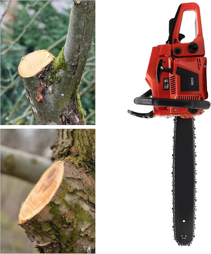 Gas Chainsaw, 2Stroke/4Stroke Gasoline Chainsaw Power Chain Saws Handheld Cordless Petrol Chainsaws For Wood Cutting Forest Felling Tree Pruning Shrub Pruning (2Stroke 20In 2200W 52CC)