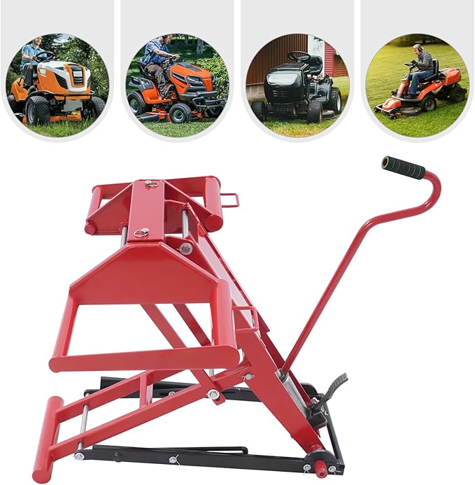 Hydraulic Cylinder Lift Jack for Zero Turn Radius Riding Lawn Mower Maintenance and Repair, Lawn Mower Lift, 350lb Lifting Capacity with Locking Bar for Added Safety