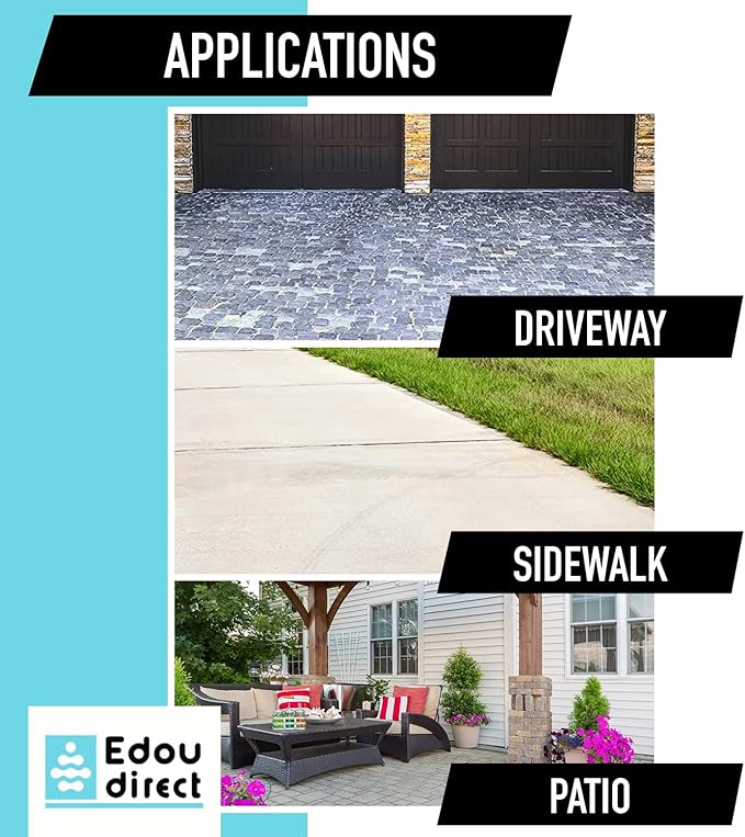 EDOU 18 inch Pressure Washer Surface Cleaner - Stainless Steel Power Washer Attachment - 4,000 PSI Max - Concrete Cleaner with Dual Nozzles and Extension Wands - Silver
