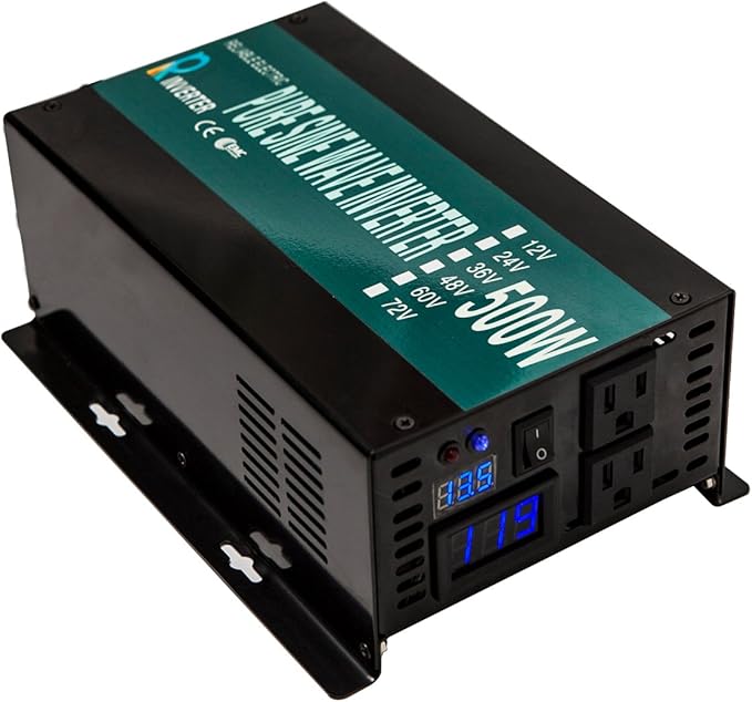 WZRELB LED Display Full Power Stable Performance 500W 24vdc to 120vac Pure Sine Inverter Power Converter, (RBP50024B1)