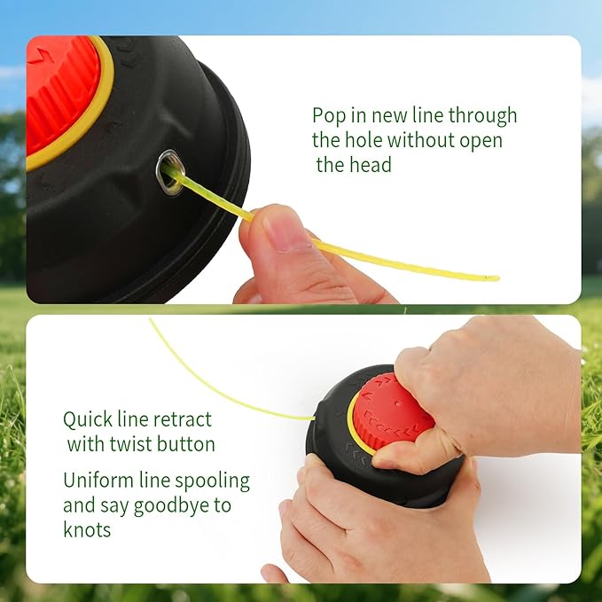 Quintillus H05 Weed Eater Head Universal Trimmer Head String Trimmer Head Bump Feed Weed Wacker Head Grass Trimmer Head Replacement for Weed Warrior, Echo, Husqvarna, Comes with .080 Trimmer Line