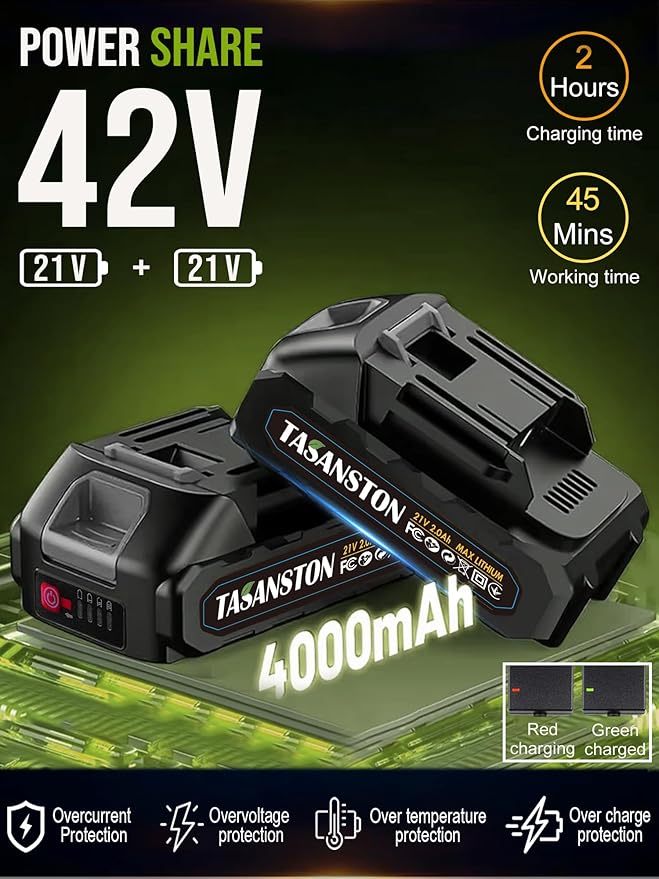 Cordless Weed Wacker, 21V Electric Weed Eater Battery Powered, 3 in 1 Grass Trimmer Cordless with 2 Batteries & Metal Blade, Electric Weed Trimmer/Lawn Edger/Brush Cutter for Yard Garden