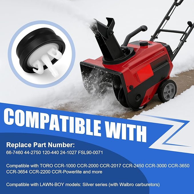 667460 Primer Bulb Compatible with Toro Lawn-BOY 66-7460 44-2750 Stens 120-440 24-1027 CCR-3650 CCR-1000 CCR-2000 FSL90-0071 Snowblower Parts (5 Pack)