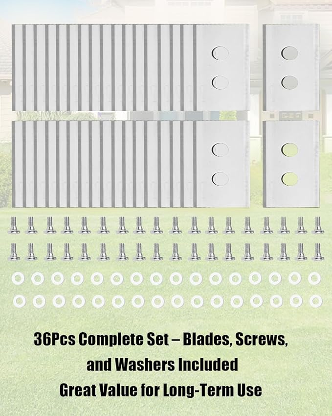 36Pcs Replacement Blades with Screws & Washers Fit for Mammotion Luba & Yuka Robotic Lawn Mowers All Series, Durable Stainless Steel Mower Blades Kit for Efficient Grass Cutting