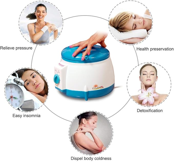 Kawachi Portable Steam Sauna Bath with 1.5L Steam Generator, 750W Power, Blue, Personal Home Spa for Full Body Detox Therapy and Relaxation