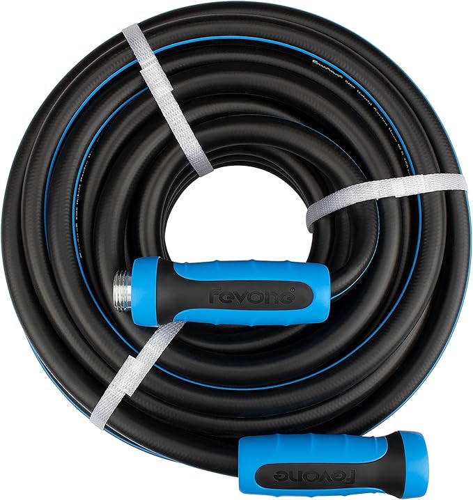 Fevone Garden Hose 55 ft., Lightweight Hybrid Water Hose, Flexible and Durable, Leak-Free Connections