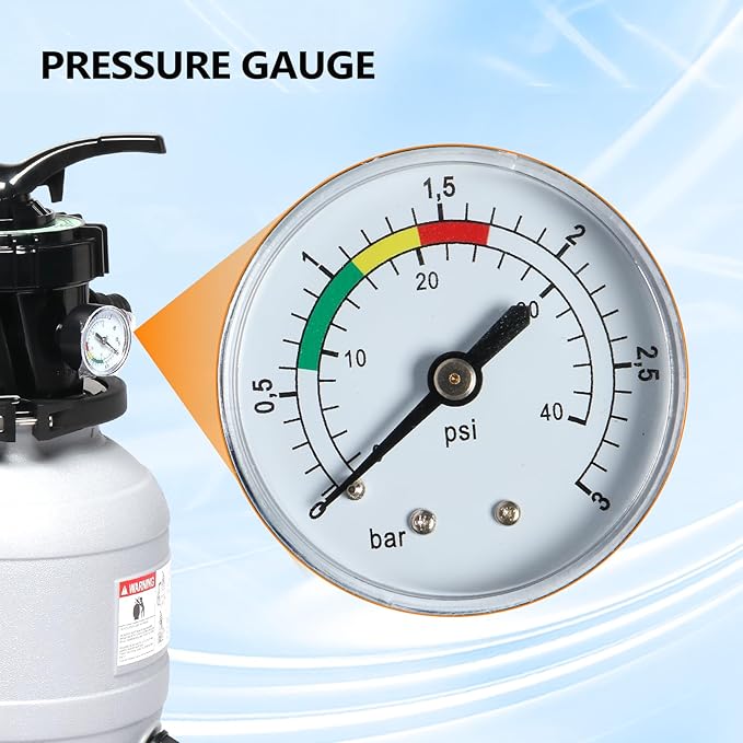 VINGLI Sand Pool Filter 10in Tank with A 1/3HP Pool Pump 115V, 24H Timer Above Ground Inground Swimming Pool Pump with Filter Basket,Max Flow Rate 2087 GPH