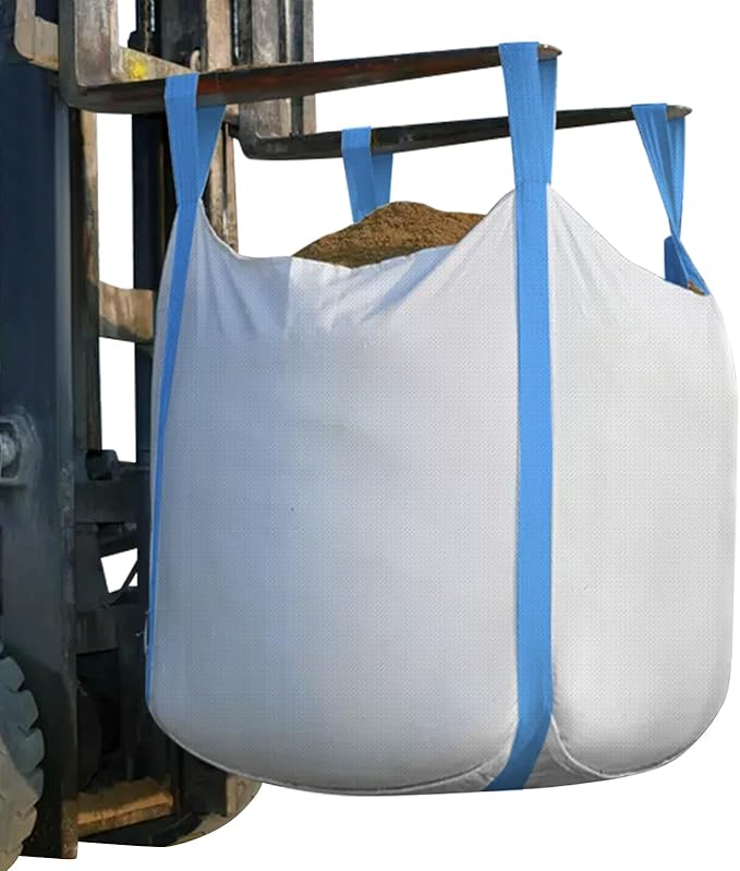 FIBC Bulk Bag, 1.5 Ton Bag, 35"L x 35"W x 43"H, 3300lbs SWL, Duffle Top Flat Bottom, Heavy Duty Bulk Bags for Industry Agriculture