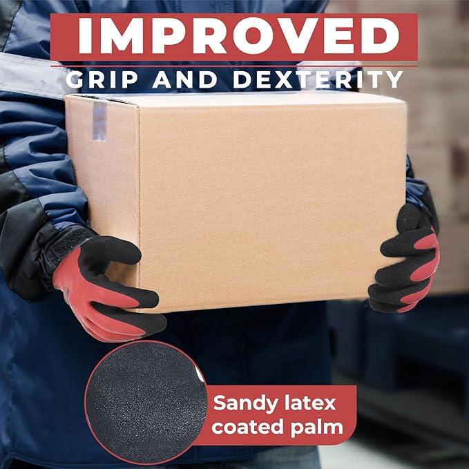 HANDLANDY Waterproof Work Gloves for Cold Weather, Insulated Winter Freezer Work Gloves with Grip for Men & Women