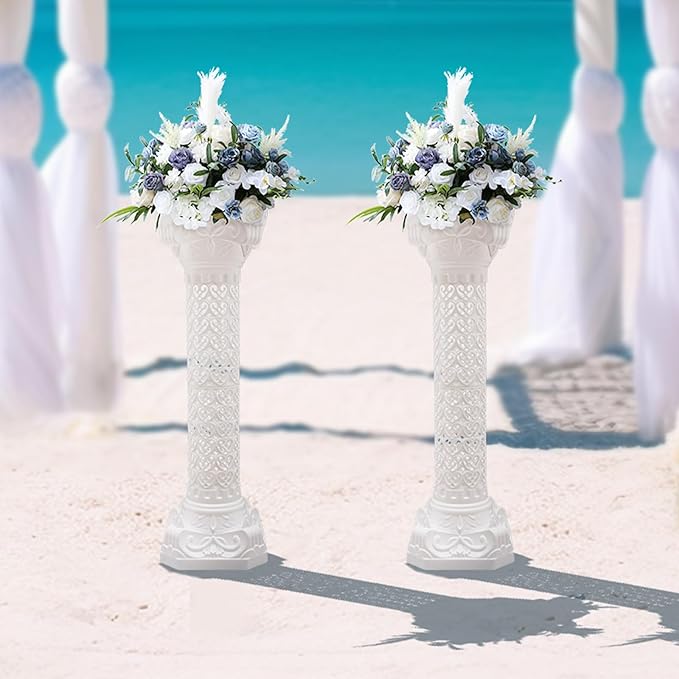 Roman Columns Wedding Column Stand Roman Pillar Plant Stand Plastic Greek Column Statue Pedestal Flower Pot Holder Decor, Elegant Decorative Column for Wedding Event Party