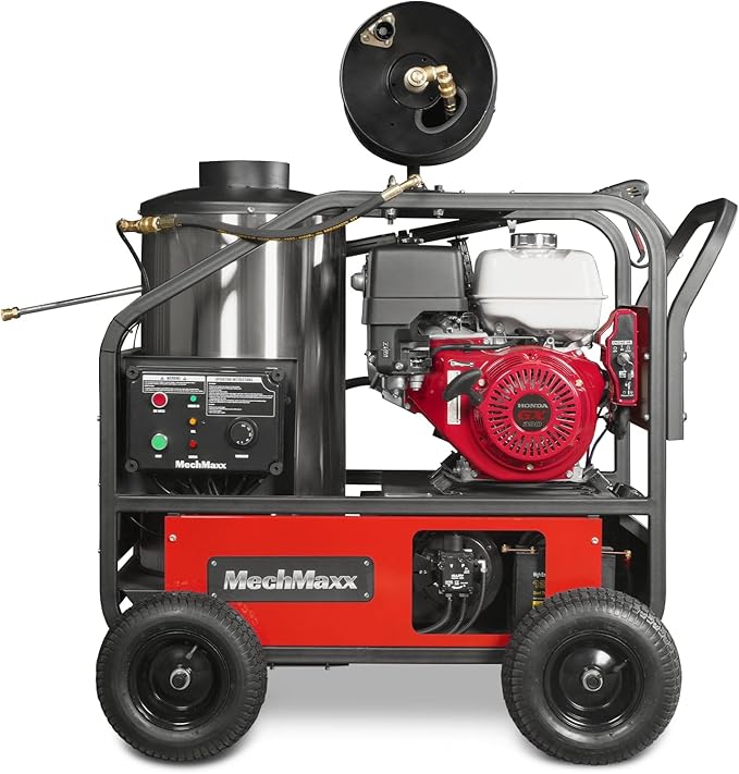 4000 PSI 4 GPM Honda GX390 389CC 11.7HP E-Start Engine Hot Water Pressure Washer with Hose Reel, HPW40H