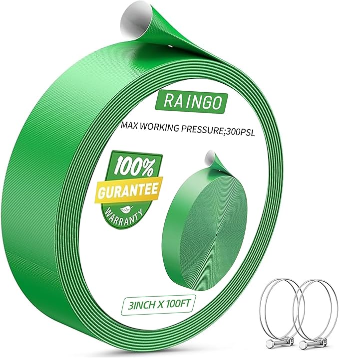 3" x 100' Pool Backwash Hose: Pool Drain Hose, Sump Pump Hose with Heavy-Duty 3-Layer, Lightweight, Kink-Resistant for Pool Drain, Irrigation