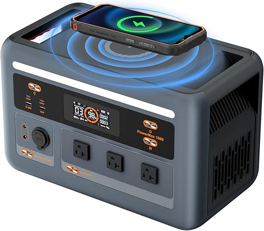 OSCAL PowerMax 1800 Portable Power Station, 1024Wh LiFePO4 Battery, 1800W AC (3600W Surge)/100W USB-C Output,Solar Generator(Solar Panel Optional) for Camping, RV, Home Backup Power