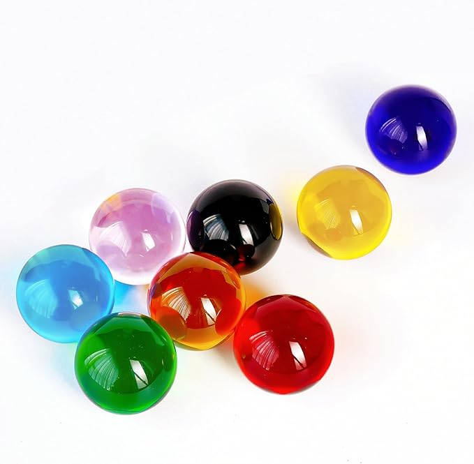8pcs Colorful Crystal Balls Decoration for Home 40mm Rainbow Color Glass Balls Healing Spheres Quartz Decorative Balls for Dinner Party Centerpiece