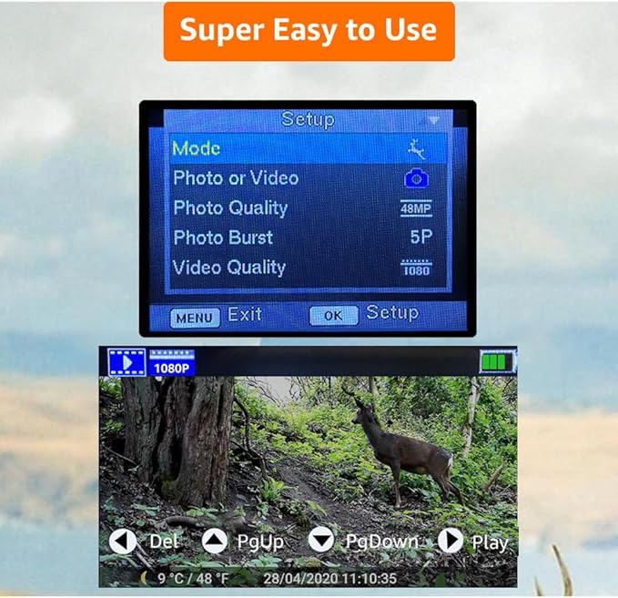 GardePro A3S Trail Camera 2 Pack, 64MP 1296p, Next-Gen Image Technology, Game Camera with Clear 100ft No Glow Night Vision, Fast 0.1s Trigger Speed Motion Activated Waterproof, H.264 MP4 Video