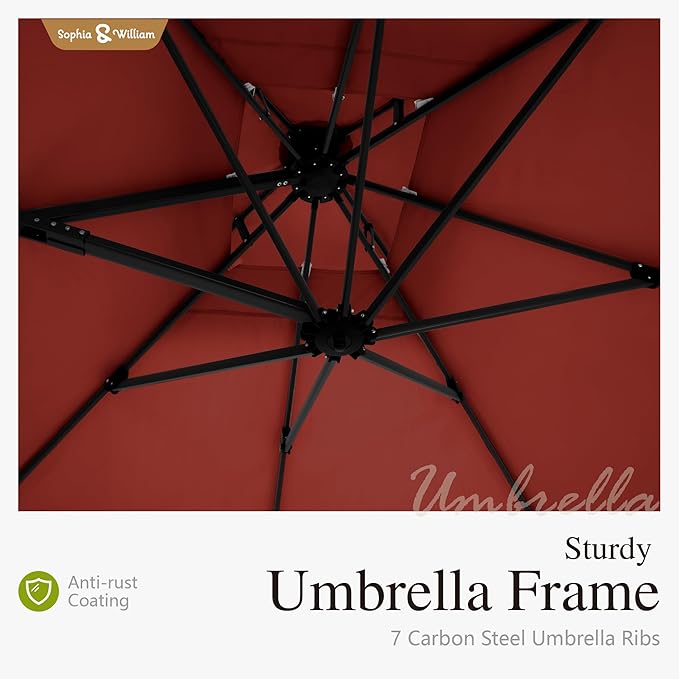 Sophia & William Cantilever Patio Umbrellas Offset Outdoor Umbrellas