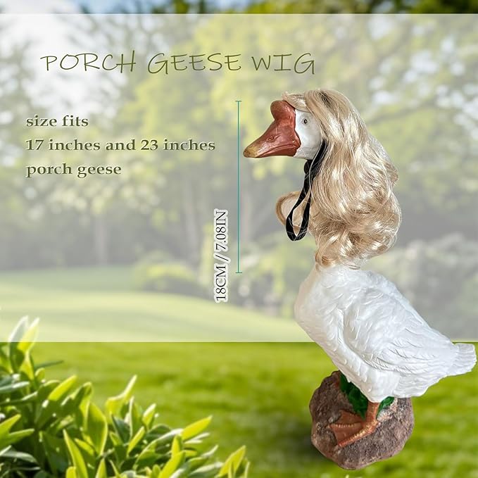 Porch Goose Wigs, Porch Goose Outfits Lawn Goose Statue Accessories for Outdoor Garden Patio Yard Goosey Decor （Style 1）