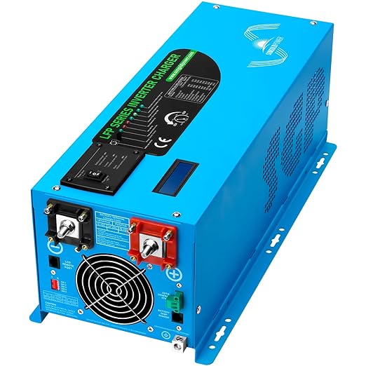 SUNGOLDPOWER 3000W DC 24V Peak 9000W Inverter Charger Pure Sine Wave, AC 120V with 40A Battery AC Charger LCD Display,Low Frequency Inverter, for Home RV Camper