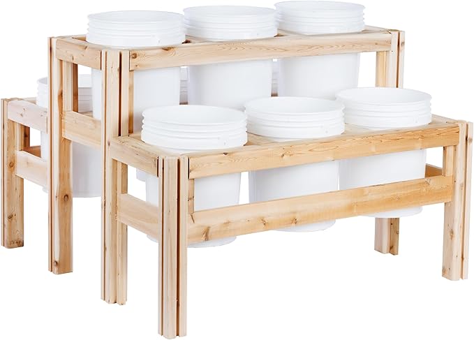 Greenes Fence Two-Tiers Nine Bucket Elevated Cedar Wood Garden Frame, 43 in. x 43 in. x 30 in. - Made in USA with North American Cedar