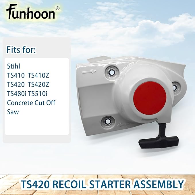 4238 190 0300 Recoil Starter Assembly for Stihl Chainsaw TS410 TS420 TS410Z TS420Z TS480i TS510i Concrete Cut Off Quickie Saw Pull Start Assembly