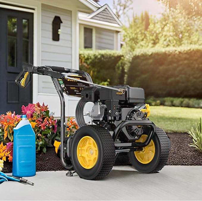 BLUBERY 3600 PSI Gas Pressure Washer, 2.7 GPM Heavy Duty High Power Washer, 30Ft Pressure Hose&Soap Tank,5 Pressure Nozzles,Black
