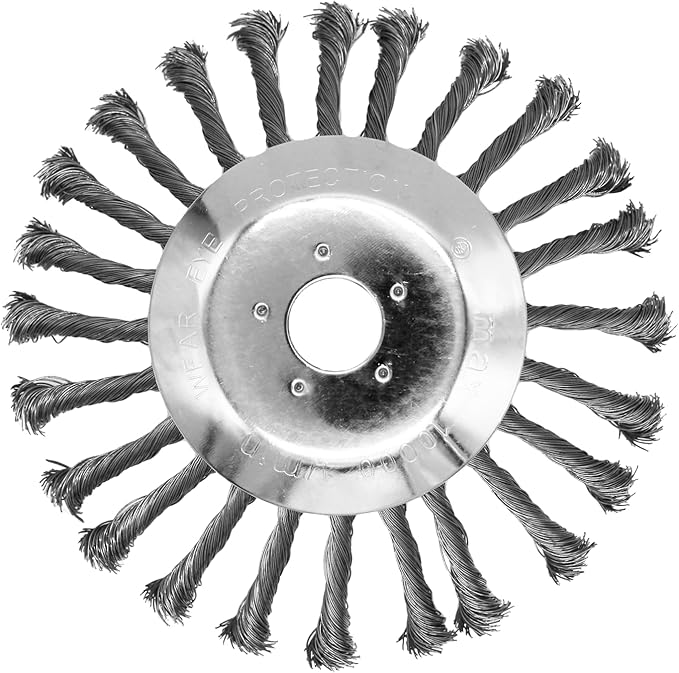 10 Inch Steel Wire Trimmer Head, Weedeater Wheel Brush Cutter, Trimmer Blade Head for Weedeater, Compatible with Husqvarn, Sthl, Moss Grass Removal with 25.4mm/1inch Arbor