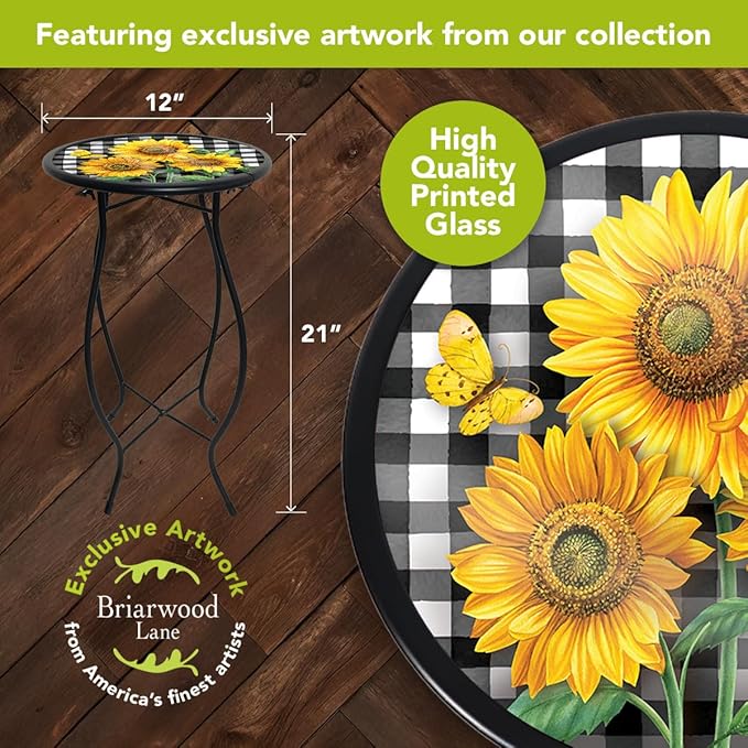 Briarwood Lane Checkered Sunflowers Plant Stand