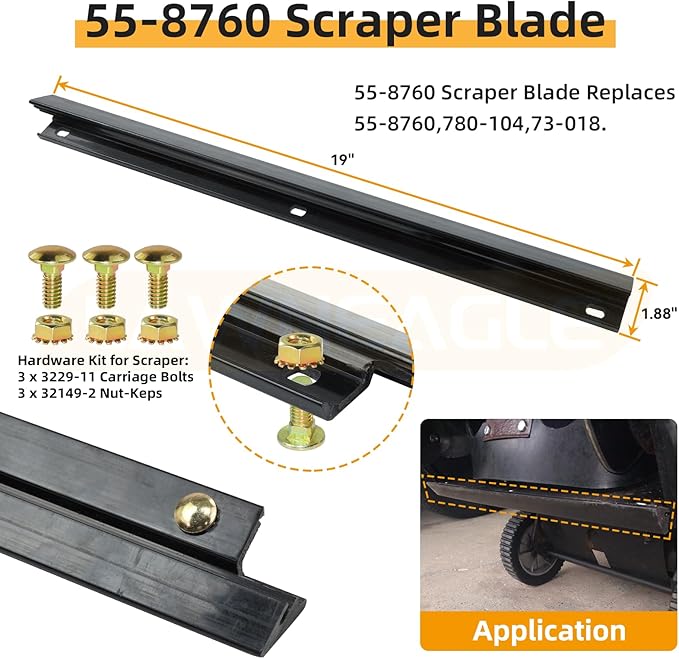 99-9313 Snow Blower Paddles with 55-8760 Scraper Blade Replaces Toro 99-9313 Kit, 55-9250, 55-9251, 88-0771, Toro 55-8760 for Toro CCR 2000, CCR 2400, CCR 2450, CCR 3650 Snowthrowers