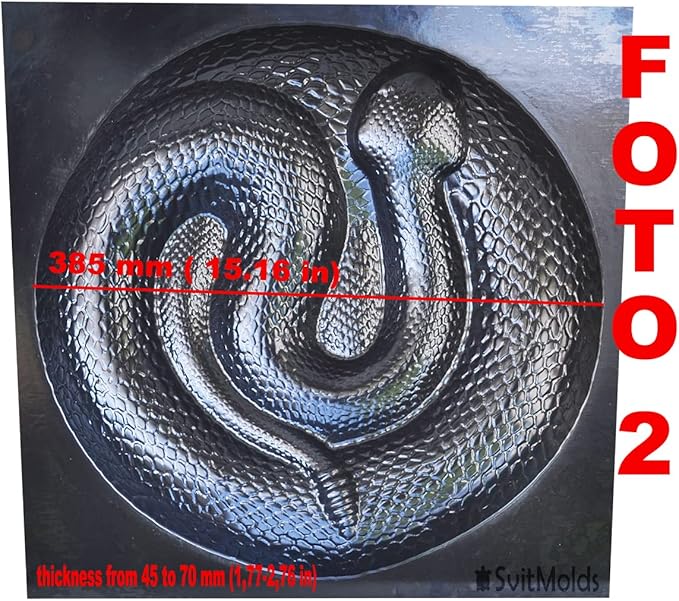 SvitMods Mold Snake DIY Statue for Garden Concrete Cement Mould Rattlesnake Garden Decor Mold Croc for Garden Figure (D72)