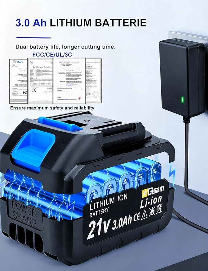 Portable Power Washer, 1100PSI Cordless Pressure Washer Battery Operate with 6-in-1 Nozzle, Foam Cannon, 3.0Ah Battery, Lightweight Handheld Power Washer for Car, Patios, Outdoor Cleaning