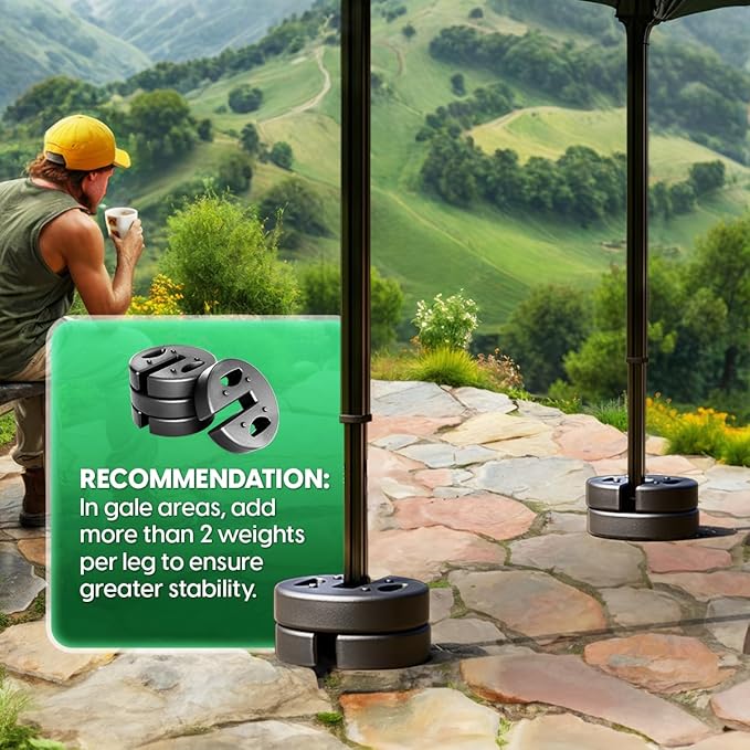 Canopy Weights Set of 4, No-Pinch Design for Simple Setup and Removal, 40 lbs - Holds Tents, Canopies, and Umbrellas in Place for Outdoor Events