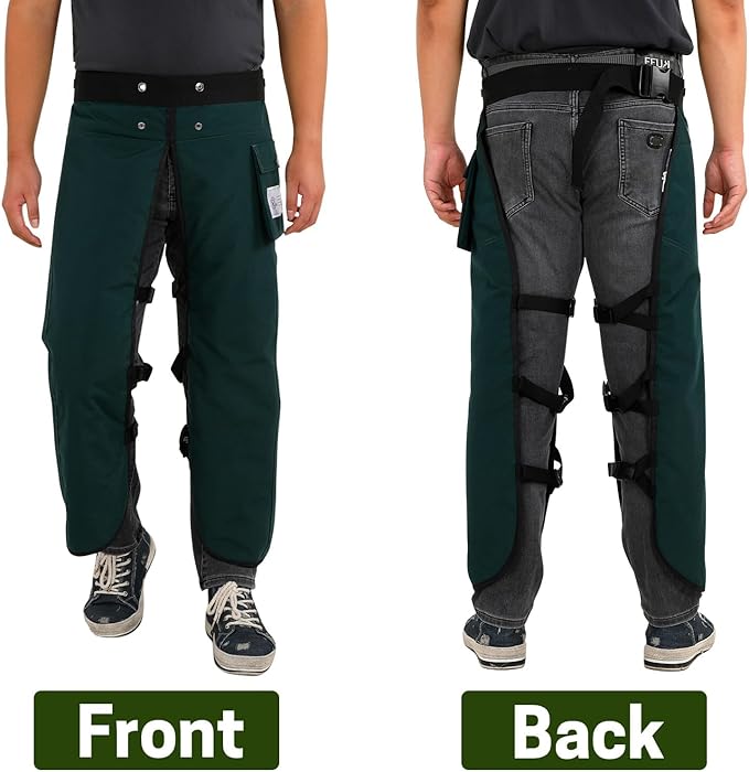 Chainsaw Chaps Apron Wrap 8-layer for Men/Women Loggers Forest Workers Protective Chain Saw Pants Adjustable