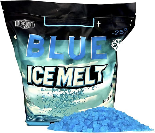 Ice and Snow Melt 8 lb Bag CMA Blended Magnesium Chloride Ice Melter Effective Snow and Ice Removal Effective Below Zero Degrees (Blue)