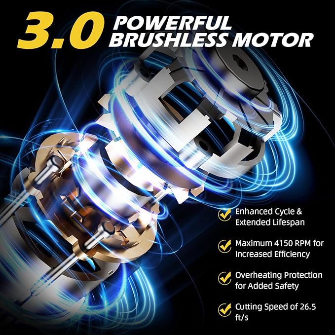 2-in-1 Cordless Pole Saw & Mini Chainsaw – 6-Inch Powerful Brushless Motor, Electric Tree Trimmer & Wood Cutter for Outdoor Pruning and Wood Cutting, Battery Included