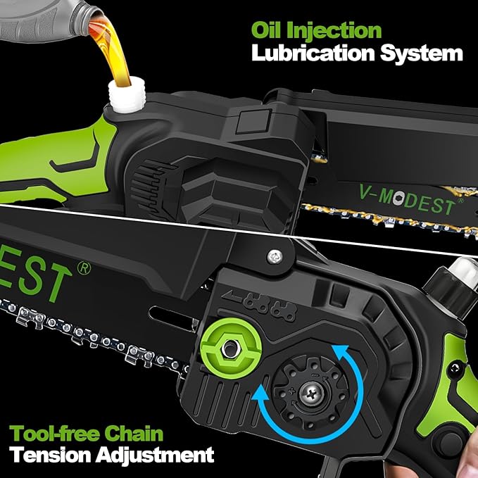 2-IN-1 Cordless Pole Saw 8 inch &6 inch, Pole Saws for Tree Trimming 2 * 4.0Ah Battery Powered, Electric Pole Saw Brushless 15ft Max Extension Pole Chainsaw for Tree Trimmer Wood Cutting