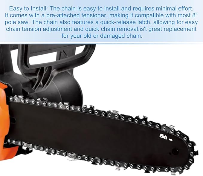 2PCS 8'' Polesaw Chain for Black & Decker LPP120 LPP120B NPP2018 Pole Saw WORX WG310 Pole saw, 8 inch Replacement Chain for Black & Decker CCS818 and More -3/8" -.043" - 34 DL