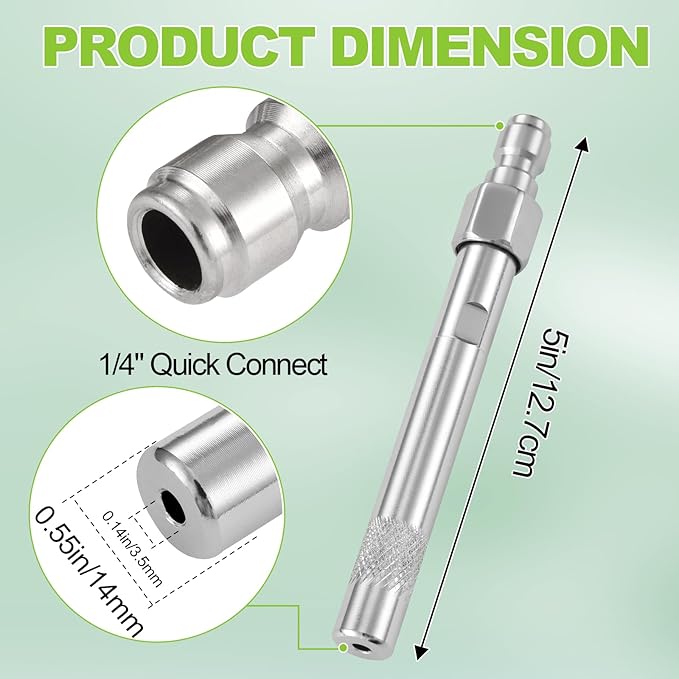 Pressure Washer Long Range Chemical Soap Nozzle, Premium Ladder Saver Shooter Tip for 1700-6000 PSI, 3-7GPM Pressure Washer, with 1/4 inches Quick Connect, Up-to 40ft