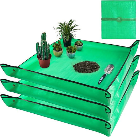 3 PCS Extra Large Repotting Mat for Indoor Plants Transplanting and Dirt Control, Gardening Gift for Plant Lovers (39.5"x39.5")