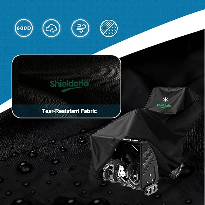 Snow Blower Cover 600D Heavy-Duty Waterproof Oxford FabricTear-Resistant for Outdoor Snow Thrower Cover Universal for EGO,Troy Bilt, Snow Joe,Protection with Storage Bag