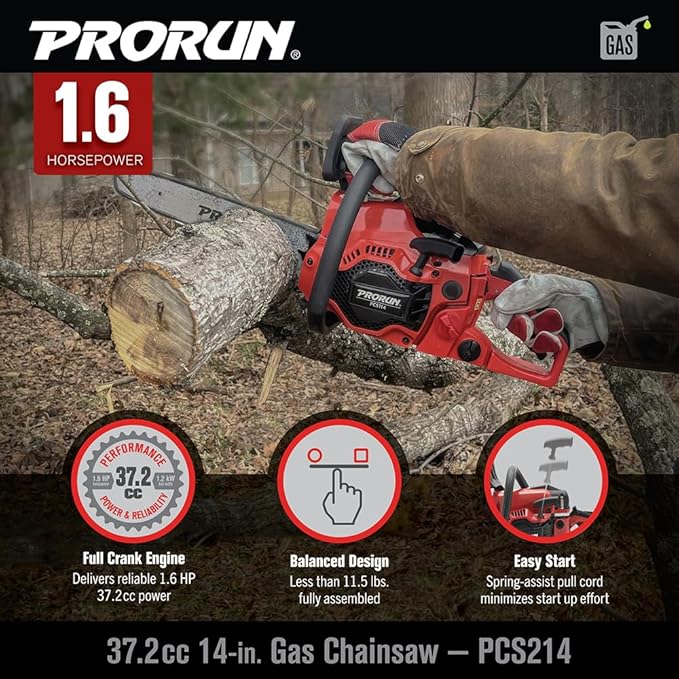 PRORUN 37.2cc 14-in. Gas-Powered 2-Cycle Chainsaw