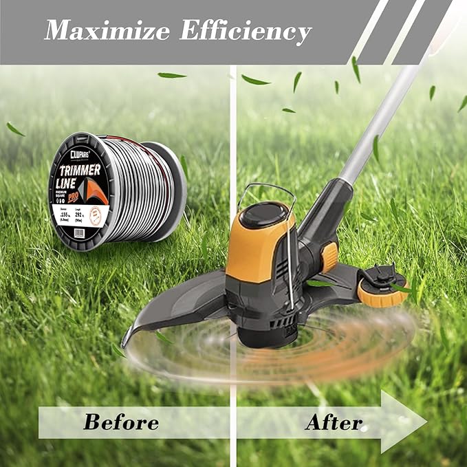Cluparis 3-Pound Super Heavy Duty Trimmer Line .155-Inch-by-292-ft Square Pro Trimmer Line Spool 3-Component Tri-Extrusion Weed Eater String with Super Line Cutter