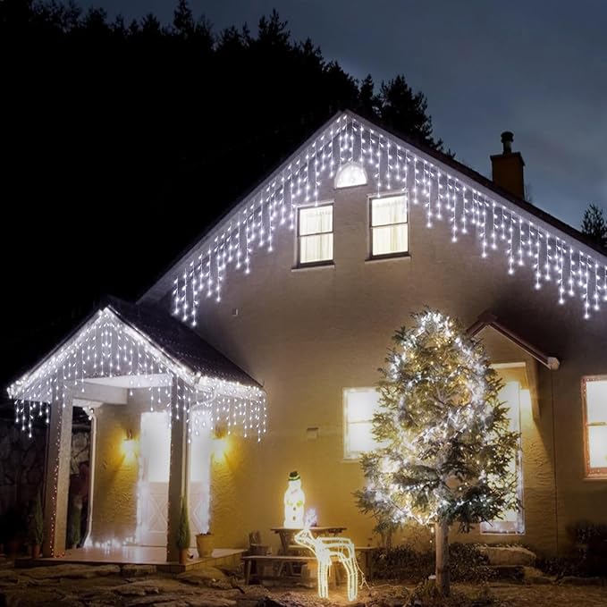 304 LED Outdoor Waterproof String Lights for Christmas, Wedding & Party Decor - 8 Modes, Cool White