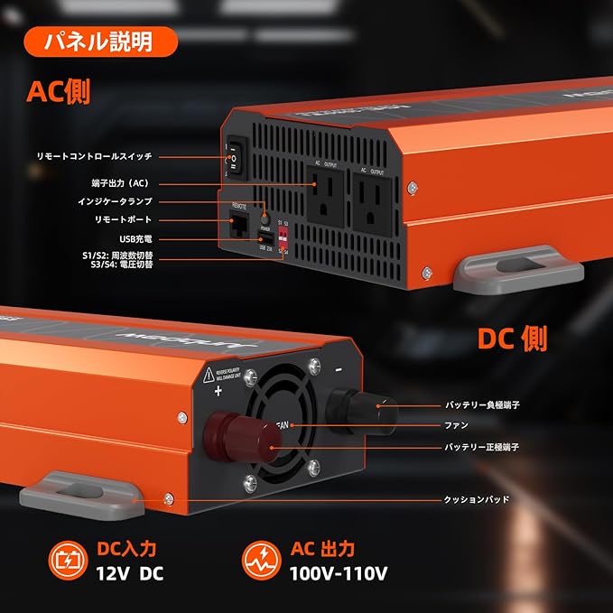 1080W Pure Sine Wave Inverter 12V to 110V Ultra Quiet, Game-Changing Design | 12V to 110 Converter for Home, RV, Camping, Off-Grid & Outdoor Adventures丨DC to AC (LGE-12V-1080Ti)