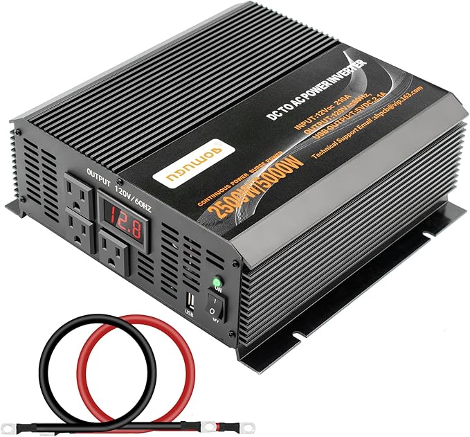 2500 watt Inverter Modified Wave car Power Inverter for car Vehicles Truck Camper Solar Panel 12v to 110v /120V Power Converter Adapter with Clamps 2500 watt