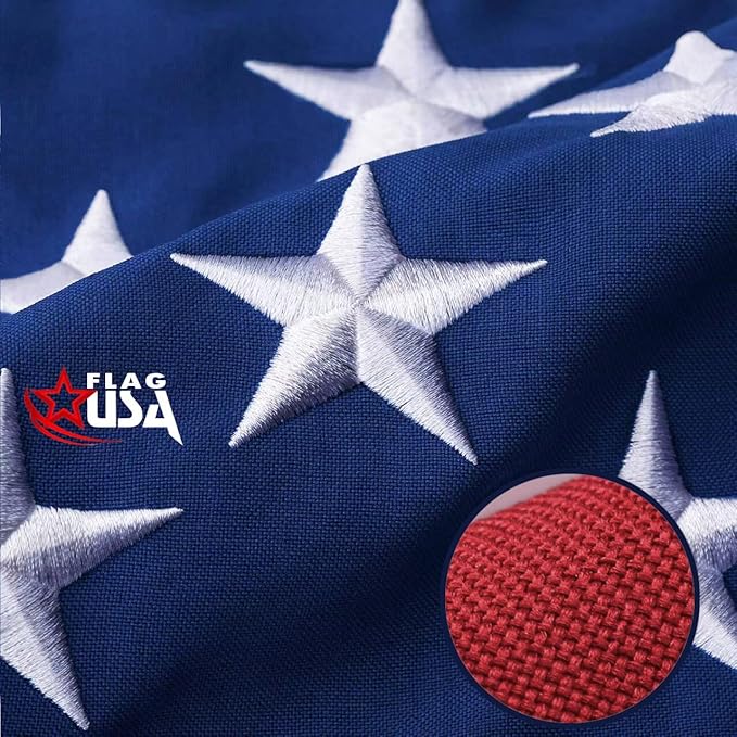 American Flag 4x6 Ft Ultra Durable Tear-Resistant Series, Made From Heavy Duty Water Resistant Polyester Canvas Embroidered Stars, Sewn Stripes, Brass Grommerts US/USA Flags Perfect