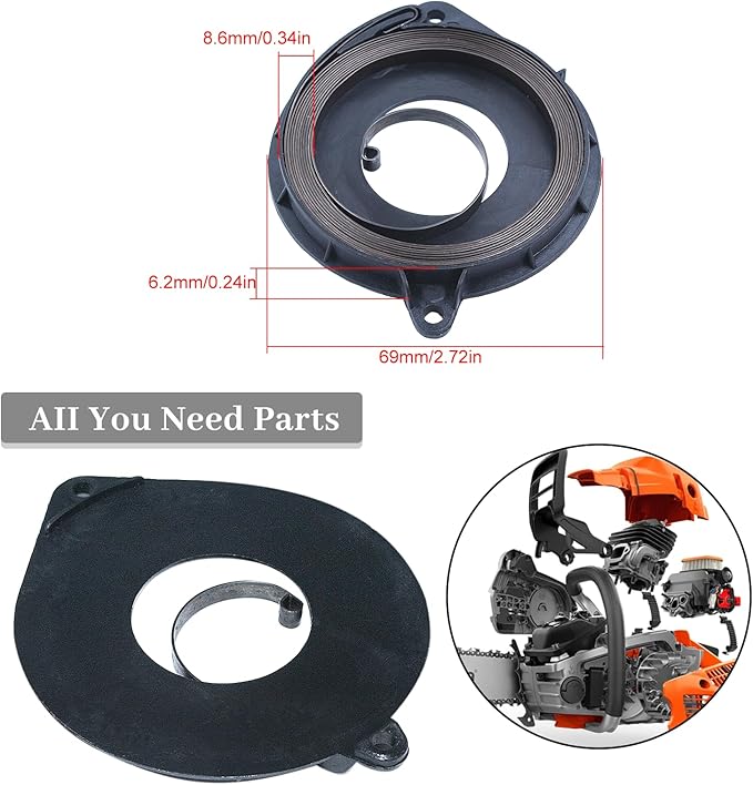 Starter Return Recoil Spring Cover for Husqvarna 445 445e 450 450e 455 for Rancher 455e 460 461 Gas Chainsaw Replacement Parts